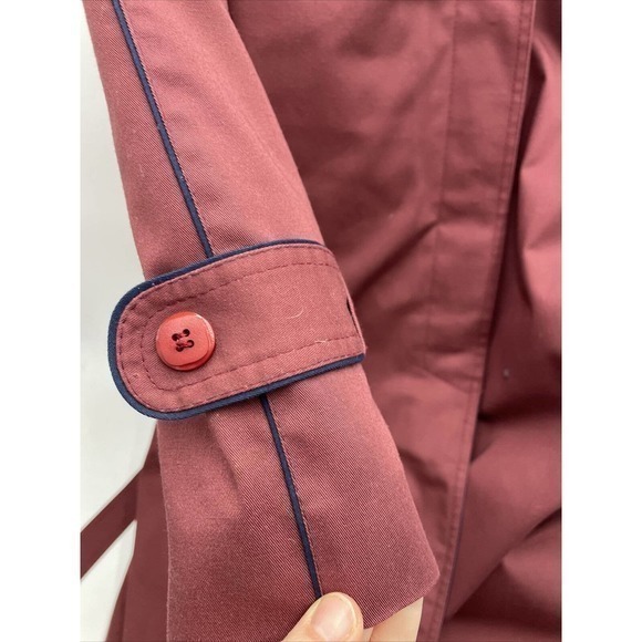 Vintage Sport Ease Fashions Goose Down Trench Coat Maroon Made in Canada Size 14 - Picture 6 of 16